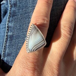 Sterling silver Botswana agate  Ring